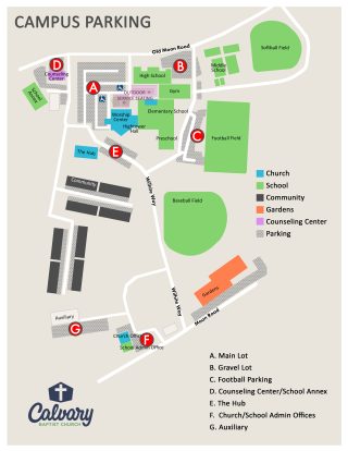 campus map full color coded 2026 parking